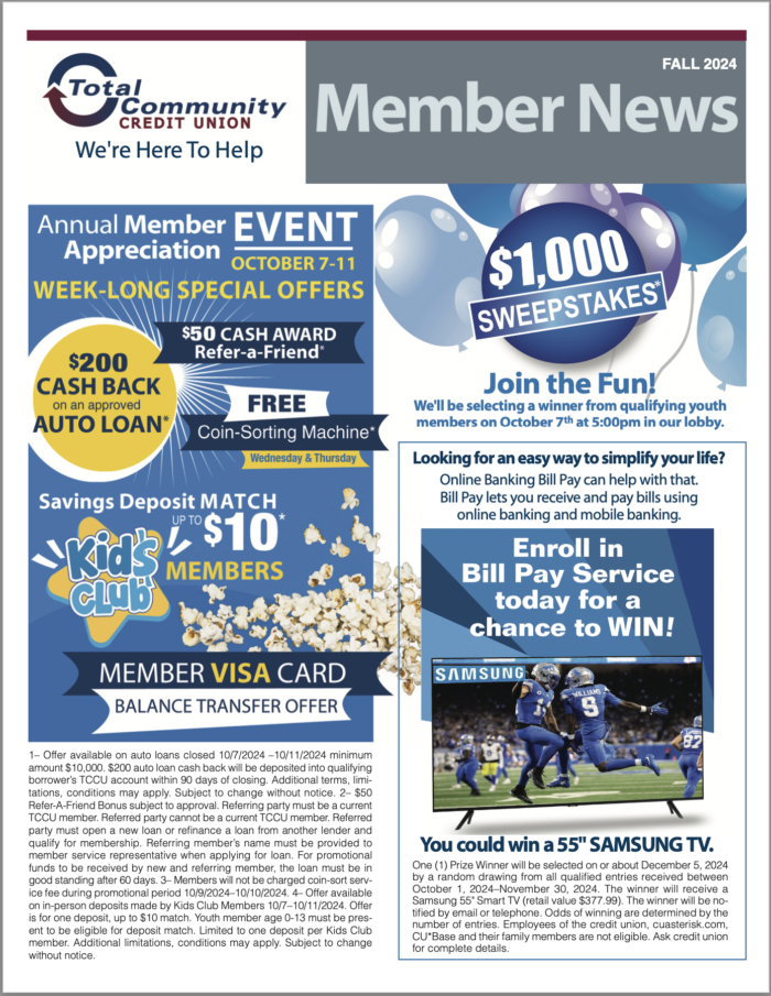 image of page one for third quarter newsletter